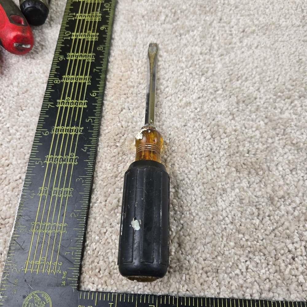Unbranded Flathead Screwdriver Black Amber Vintage Style Hand Tool 8 Inch